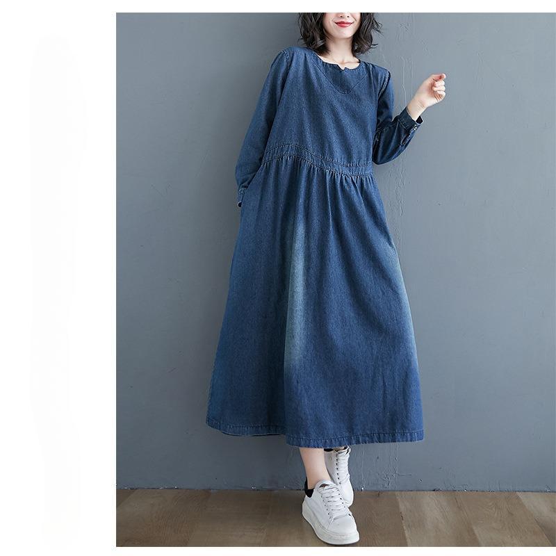 Sukienka jeansowa vintage w dużym rozmiarze