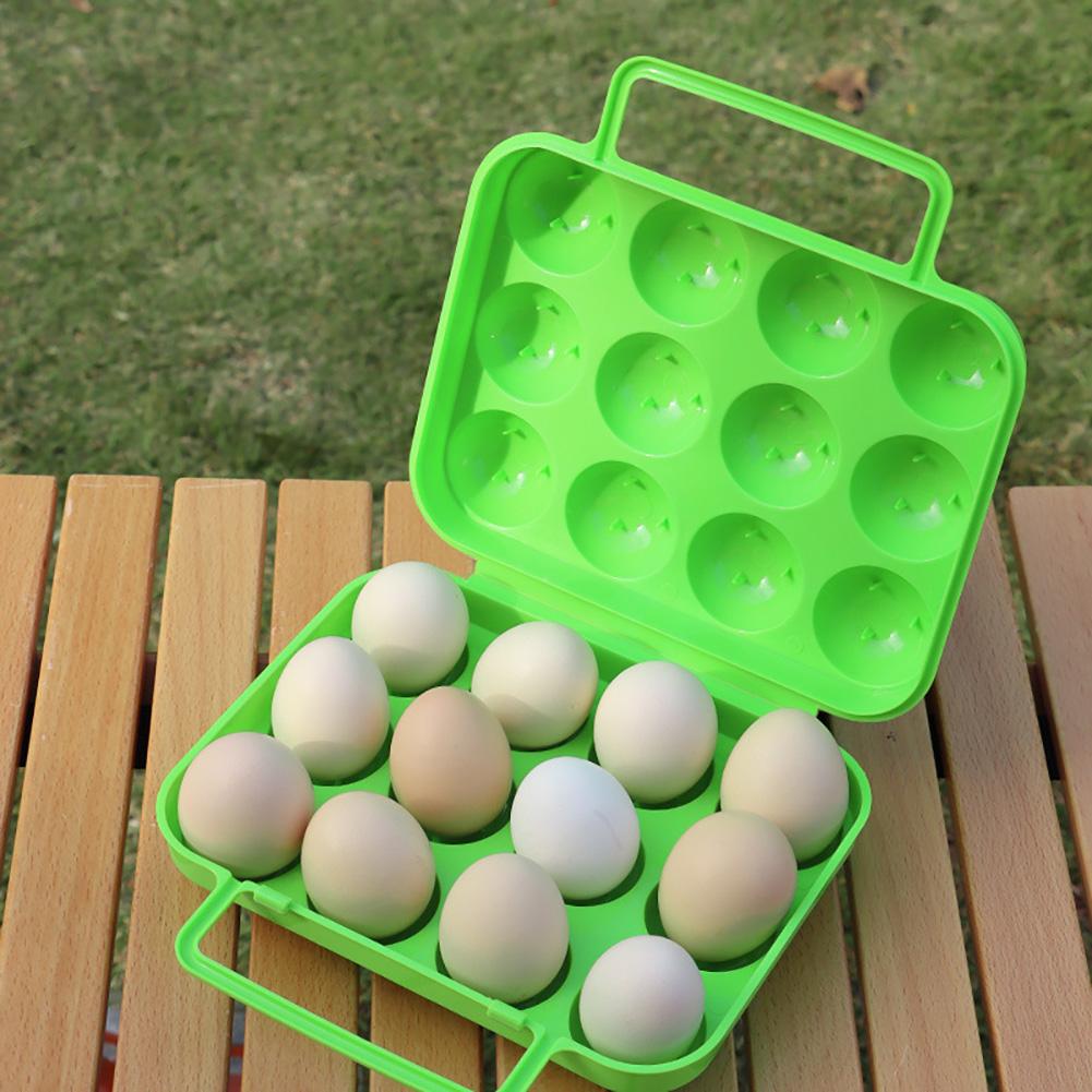 Shockproof Egg Box Portable Egg 12 Grid Storage Box Shockproof Egg Box Necessary For Camping Picnic Thickened Egg Box Travel Outdoor 20 x 19 x 7cm