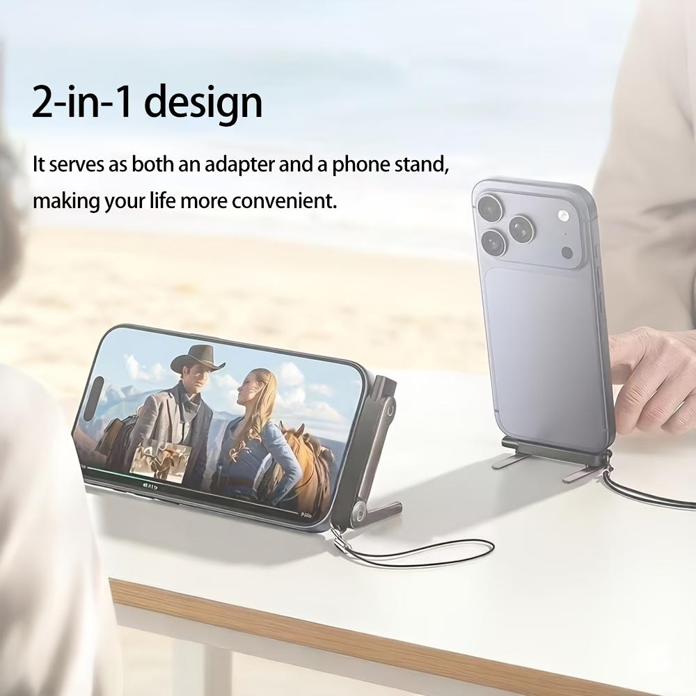 240W PD Fast Charge Type-C Cable with Built-in Foldable Phone Stand, Portable Charger Holder for Gaming & Streaming