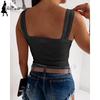 Moda damska Letnia kamizelka U-Neck bez rękawów Jednokolorowa kamizelka Letnia Casual Slim Sport Concise Top