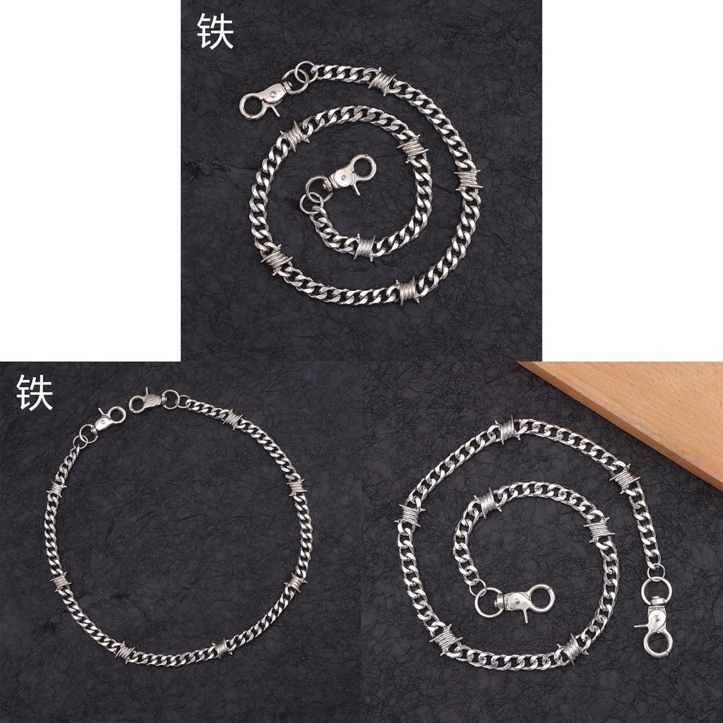 Dark Edge Metal Spike Waist Chain Punk Hip Hop Jewelry For Men Women