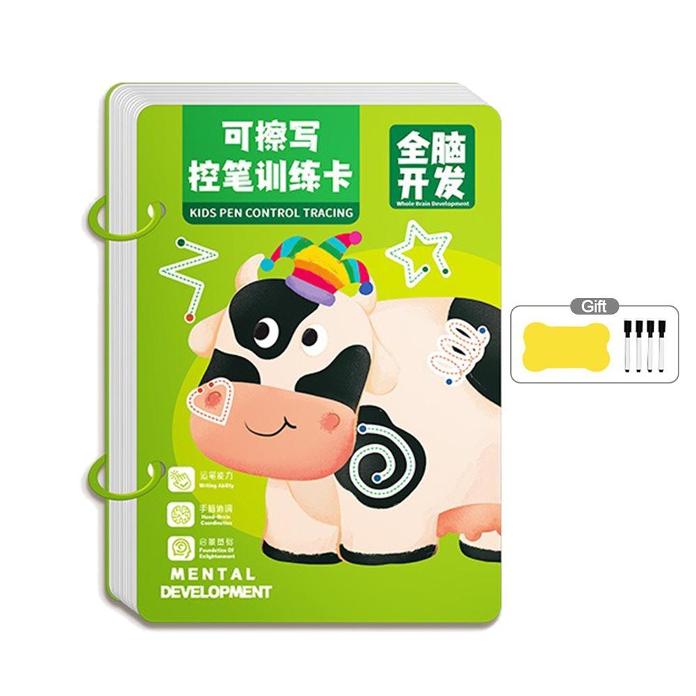 Paper Pen Control Training Workbook Reusable with Pen Eraser Tracing Workbook Colorful Fun Animal Activities