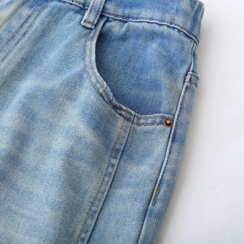 2026 Plus Size High Waist Banana Leg Slimming Jeans - Versatile Elastic Waist Elegant Long Pants for Spring/Summer