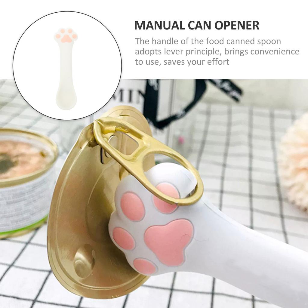 Silicone Cat Food Spoon Manual Can Opener Multifunctional Pet Food Can Scoop Lever Design Reaches Bottom Corners Damage