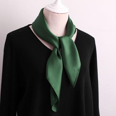 Foulard Quadrato Monocolore Effetto Seta da Donna | Bandana Decorativo Proteggi-Collo per Primavera e Autunno Versatile Foulard di Seta per Signore