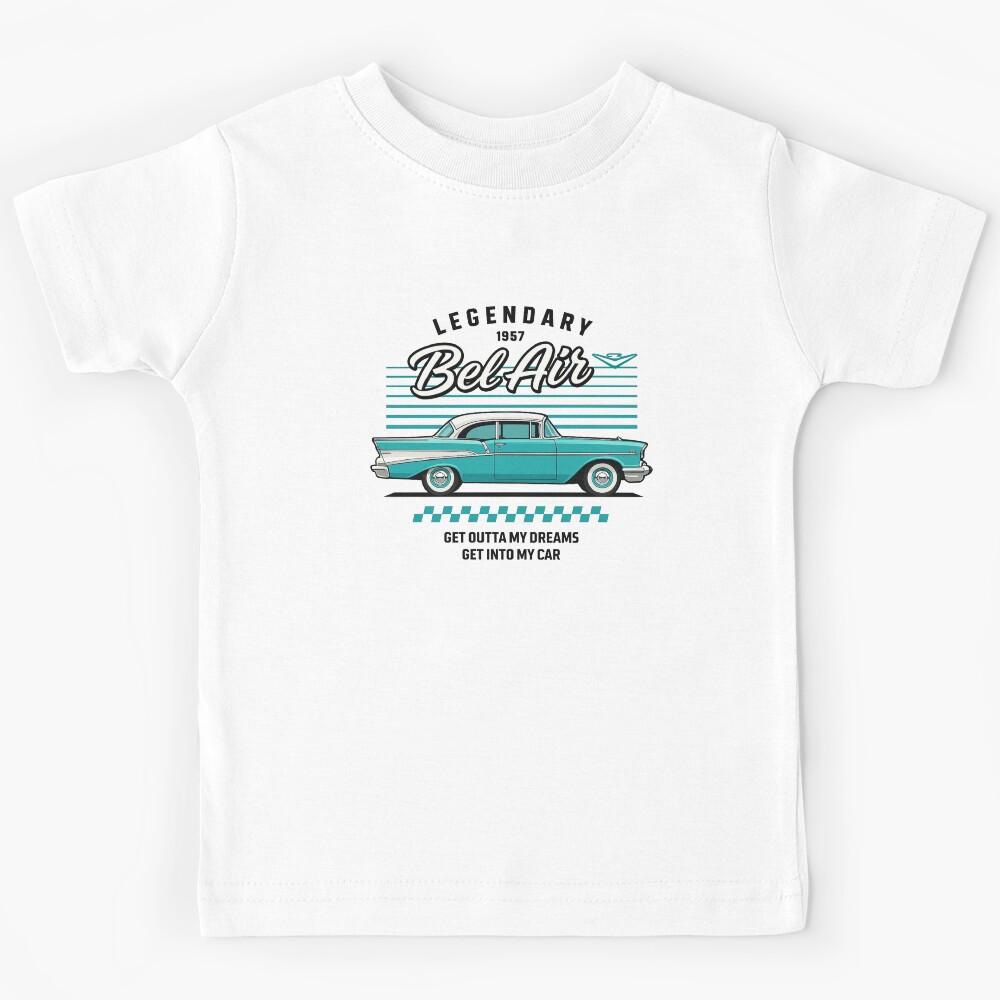 1957 Chevy Bel Air Aqua Classic Car Tribute with Retro Vibes Kids T-Shirt 120
