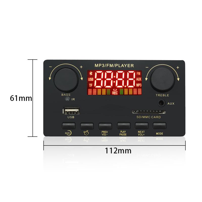 12v 80w Amplifier Bass Decoder Board 2x40w Amplifier Stereo Mp3 Decoding Call Recording Motherboard