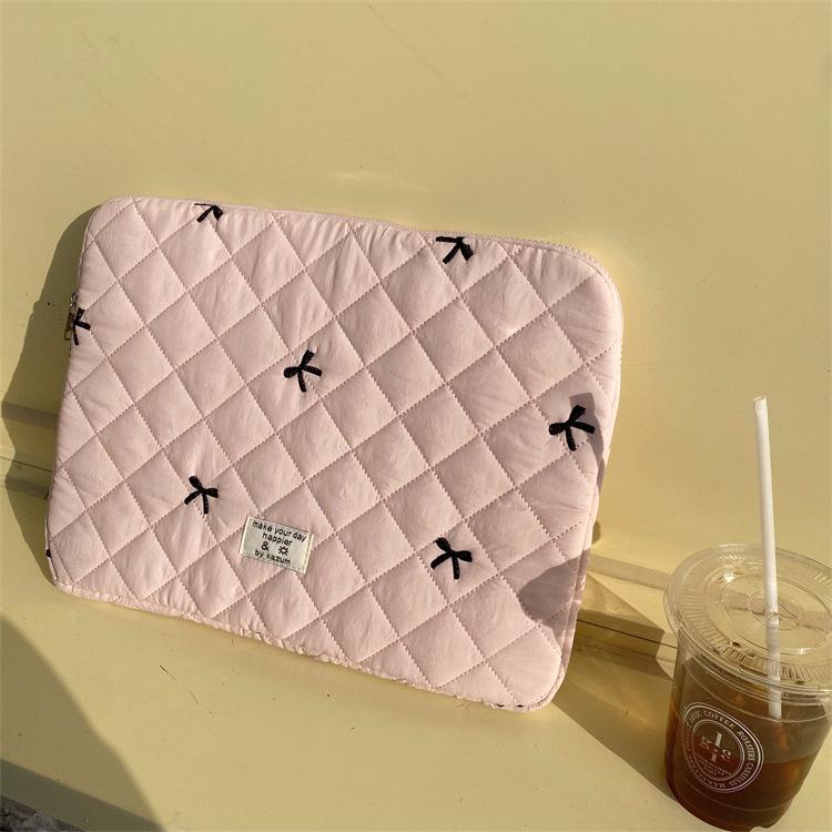 Korean Style Cute Bow iPad Tablet Inner Bag - Niche Design Tablet Pouch