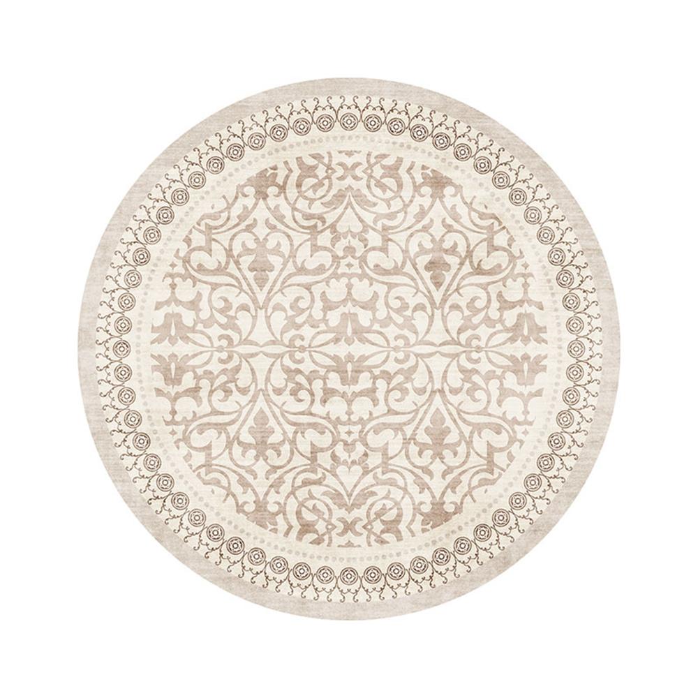 

VIKAMA Winter Warmth Circular Retro Carpet Luxury High-End Nordic Living Room Bedroom Side Rug Washable Home Decoration 120x120cm