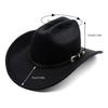 2026 Chapeau de Cowboy Western Vintage Pour Homme Gentleman Dame Jazz Cowgirl Avec Cuir Large Bord Cloche Église Sombrero Homme Casquettes
