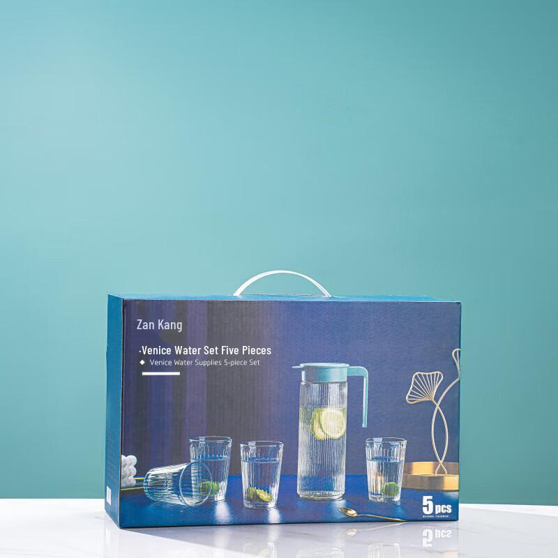 Zankang Venice 5-Piece Ceramic Water Pitcher & Cup Set