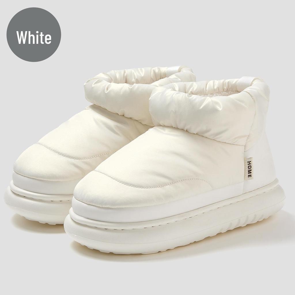 Damen Wasserdichte Daunenslipper - Warm, Weich, Dicke Sohle, Plus Samt für Herbst/Winter Heimgebrauch