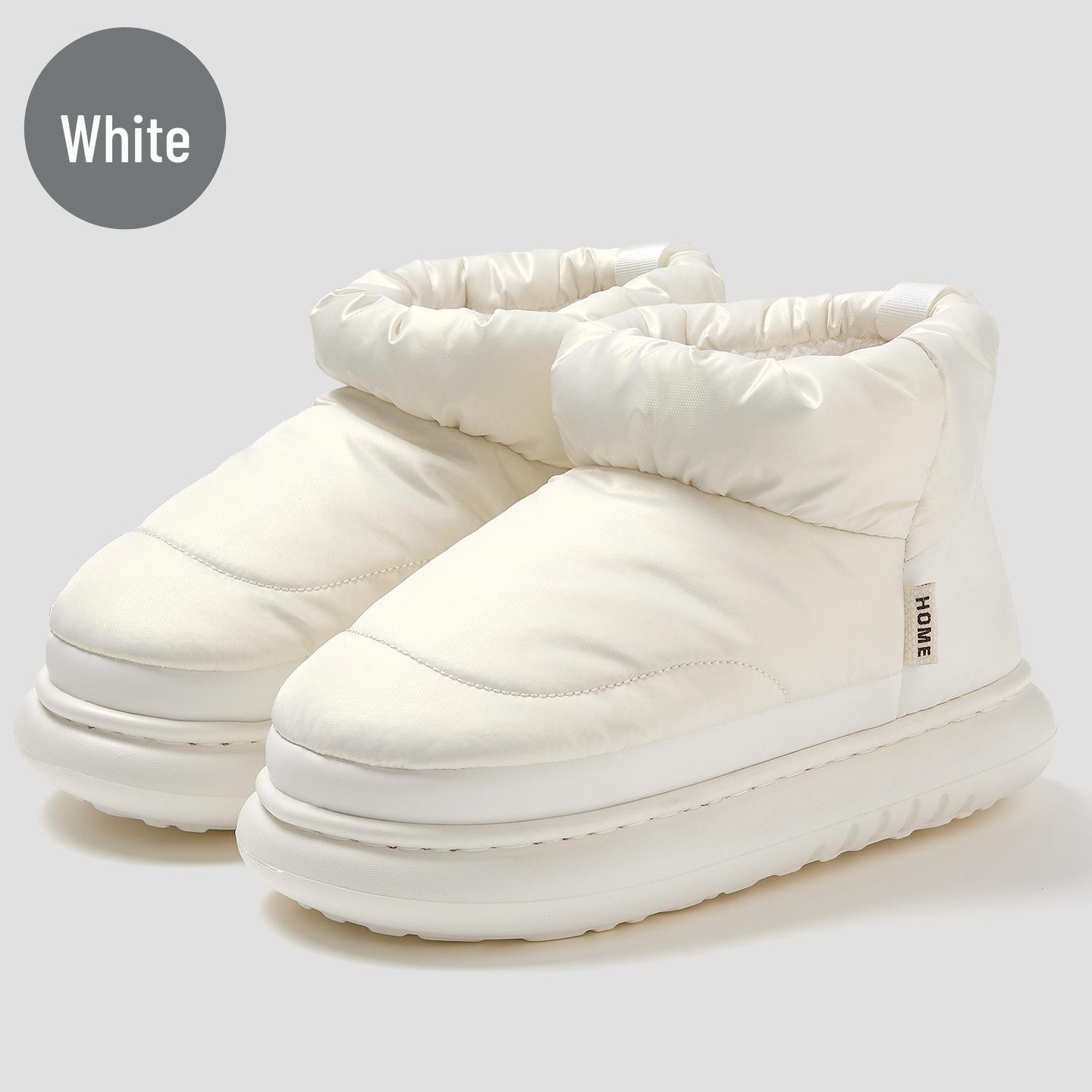

Women s Waterproof Down Slippers - Warm, Soft, Thick Sole, Plus Velvet for Fall/Winter Home Use 38-39 білий