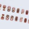 French Style Press On Nail With 3D Floral Leopard Carving ABS Easy Removal For Daily Fashion Professional