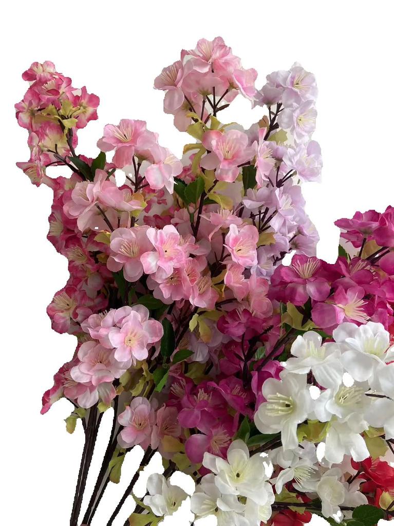 One Silk Artificial Cherry Blossom Branch More Flower Heads 67cm for Wedding Sakura Tree Decoration