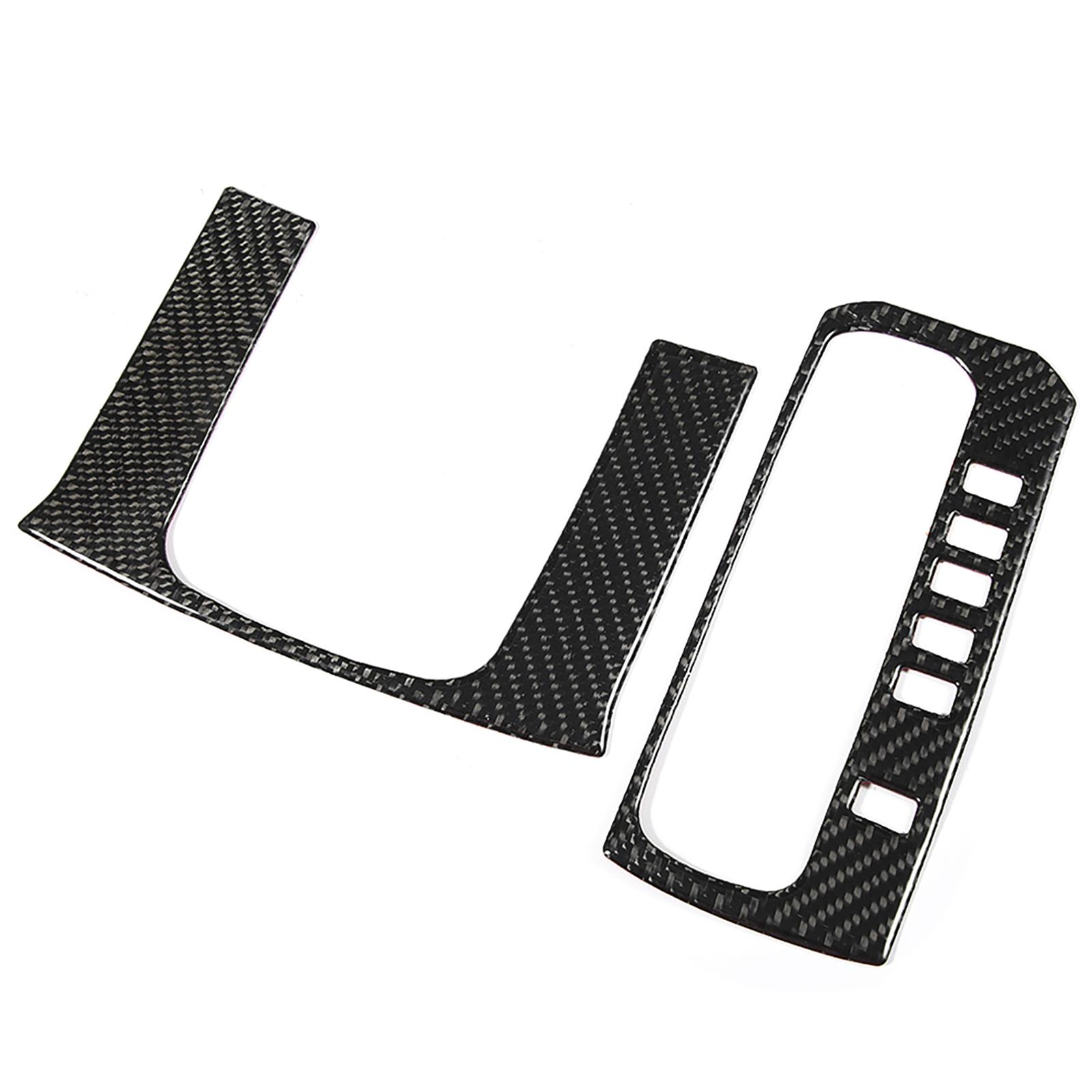 2pcs True Carbon Fiber Gear Shift Button Panel Trim Frame Fits for Civic 10th FC FK 16‑19