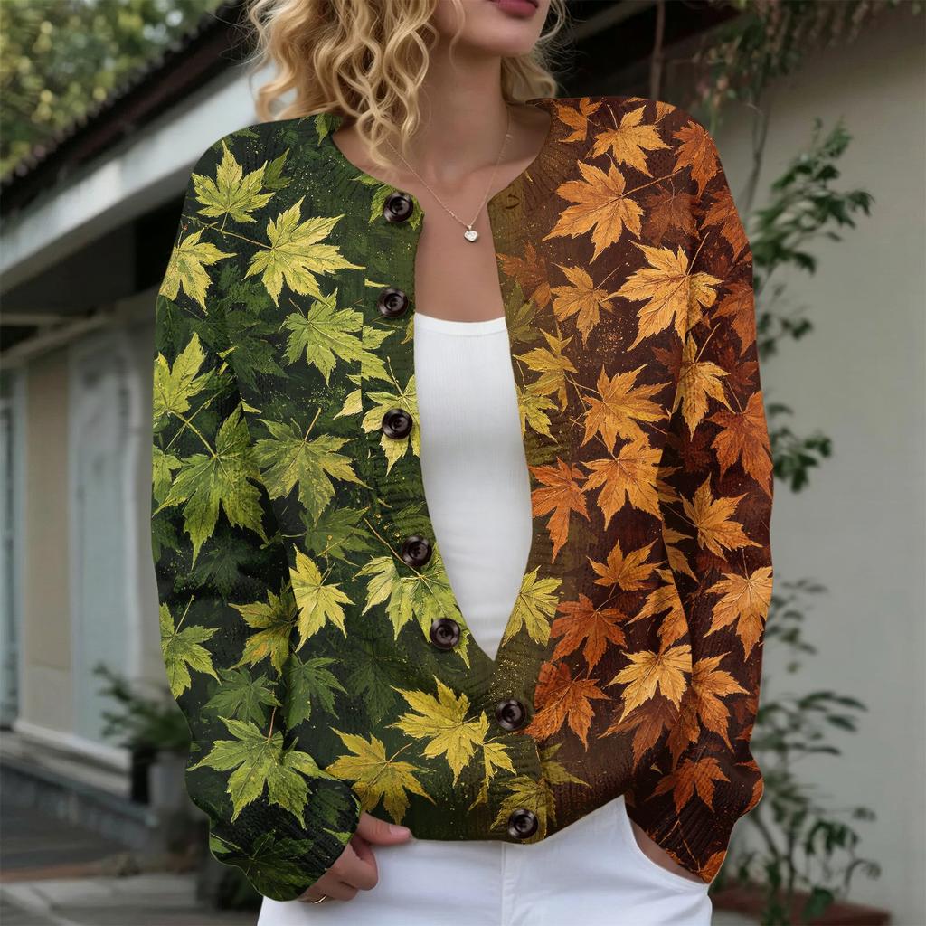 Women's Fashion Halloween Knit Cardigan Button Down Sweater Top for Fall Party and Everyday Wear