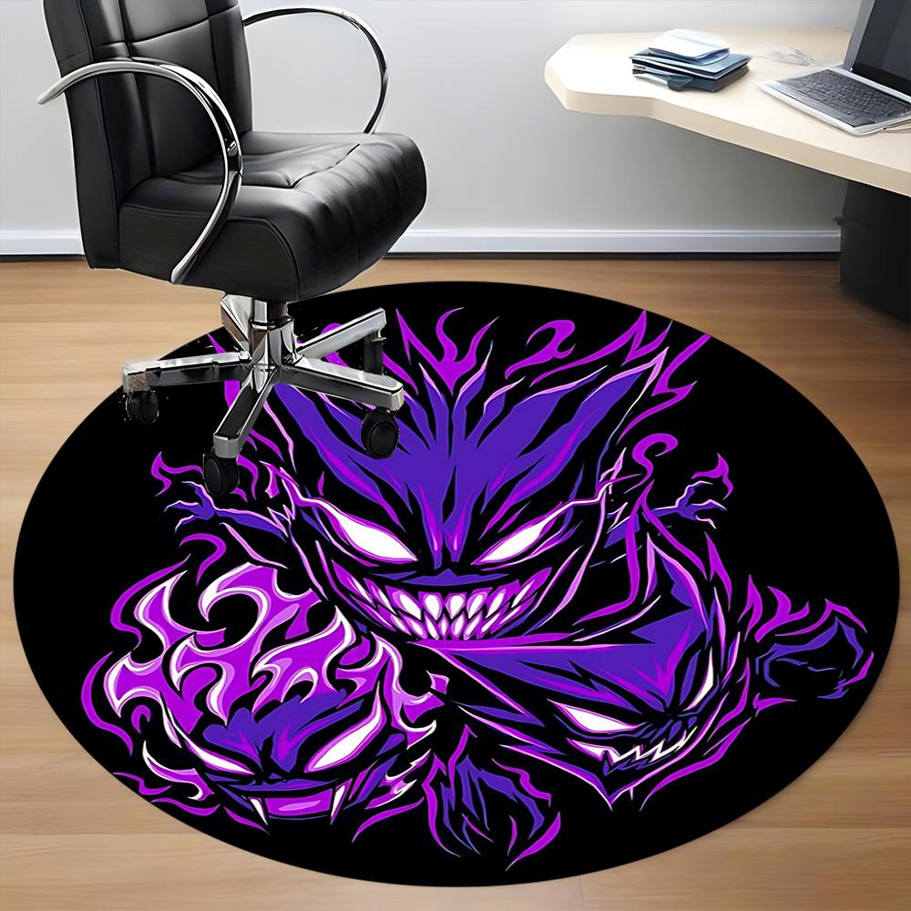 1pc Evil Spirit Office Round Area Rug, Under Office Chairs Bedroom Living Room Home Decor, Room Deco