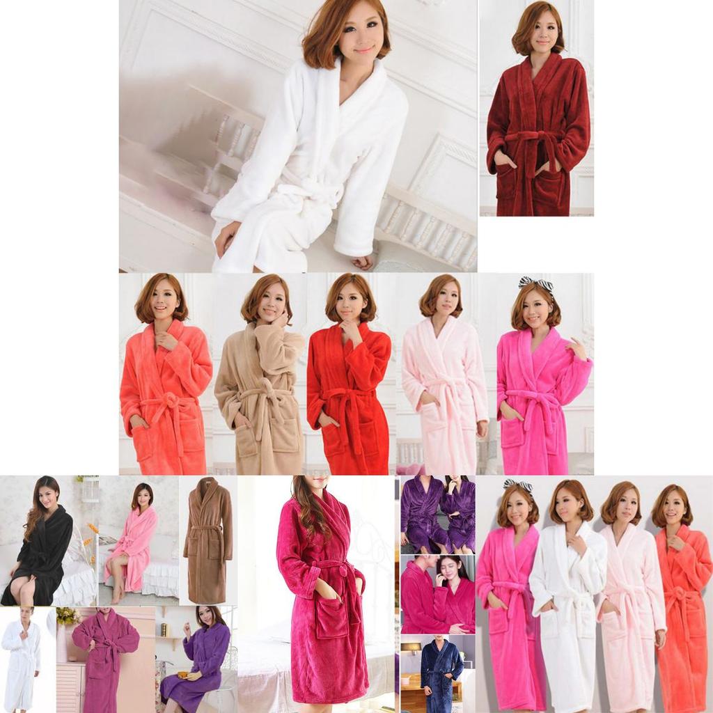 Luxurious Coral Fleece Warm Bathrobe For Men And Women Flannel Winter Kimono