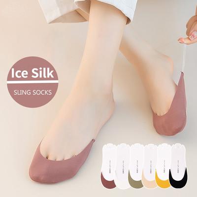 Kadınlar için Yarım Avuç Pamuk Askılı Çoraplar Yüksek Topuklu Sandaletler Yazlık Patik Çoraplar Sığ Ağızlı Kaymaz Görünmez Çoraplar