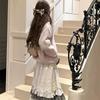 Forest Lace Plaid Patchwork Midi Skirt – Chic Spring/Autumn Design for Women