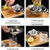 304 Stainless Steel Manual Juicer for Oranges and Lemons - Thickened Design