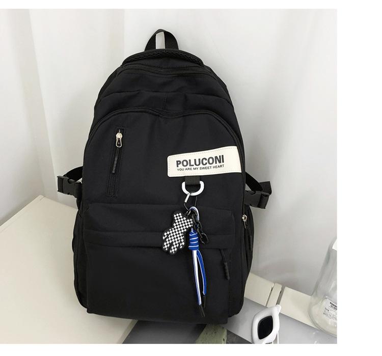 Schoolbag schoolbag male college student large capacity backpack new Japanese simple trend junior high school youth backpack female