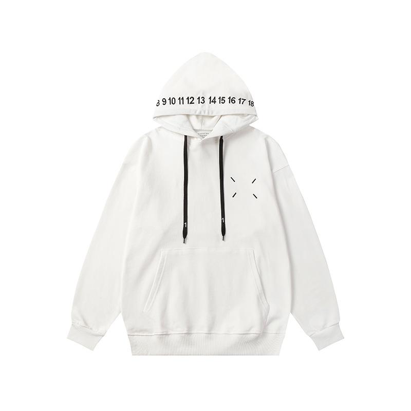 Unisex Margiela Hoodie: Lockere Passform, Umgekehrtes MM6-Logo, Reine Baumwolle, Rundhalsausschnitt, Trendiger Stil