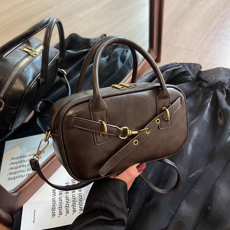 

Премиальная ретро маленькая сумка женская 2025 новая осень и зима универсальная сумка-мессенджер модная на плечо портативная маленькая квадратная сумка темно-коричневого