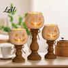 Harvest Theme Home Decorations Rustic White Pumpkin Tealight Candle Holder Set Farmhouse Halloween Tea Light Party Table Accents Holders Decor Fall