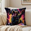 Retro Style Trendy Artistic Dog Pattern Cushion Cover Pillowcase Antidustmite Living Room Sofa Decor Cushion Room