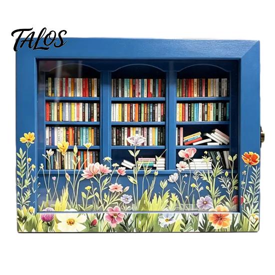 Scuoti Via la Tua Ansia Mini Libreria, Figurine in Legno Miniatura di Libreria con 200 Pezzi di Libri, Regali per Alleviare lo Stress per Amanti dei Libri, Adulti