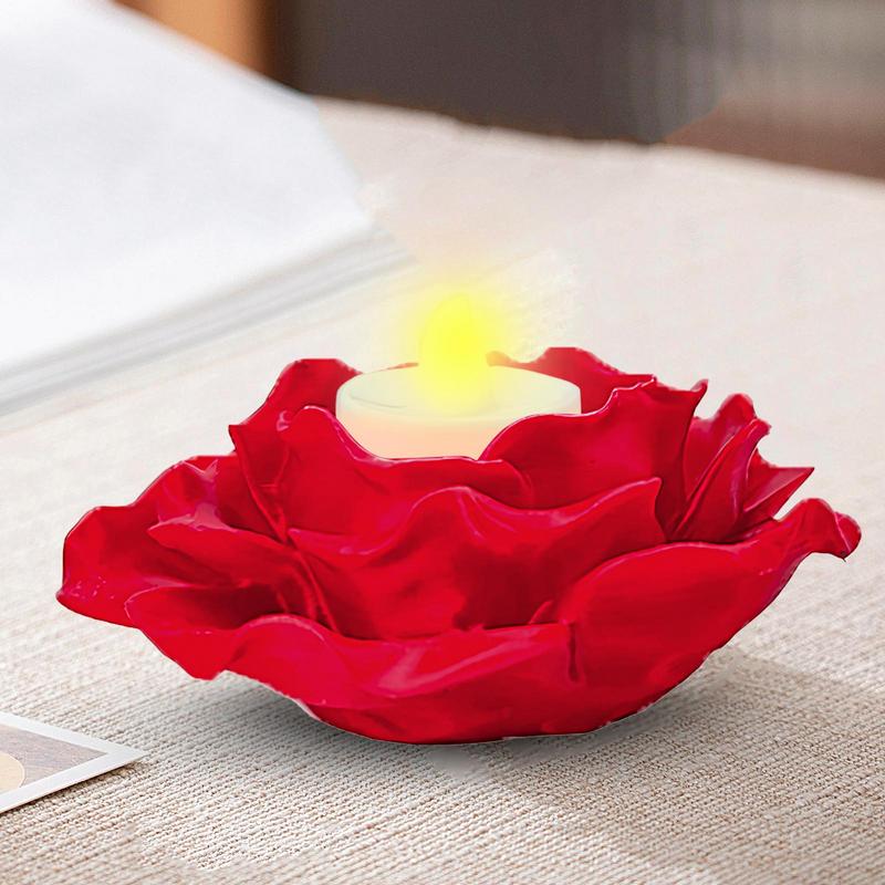 Tea Candle Holder Tea Candle Stand Flower-Inspired Romantic Scene Decoration Statue with Led Light for Bedroom Study Room Living China Mainland