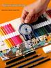 Large Capacity Canvas Roll-Up Pencil Case - 48 Holes for Colored & Sketch Pencils, Cute Design for Women & Students