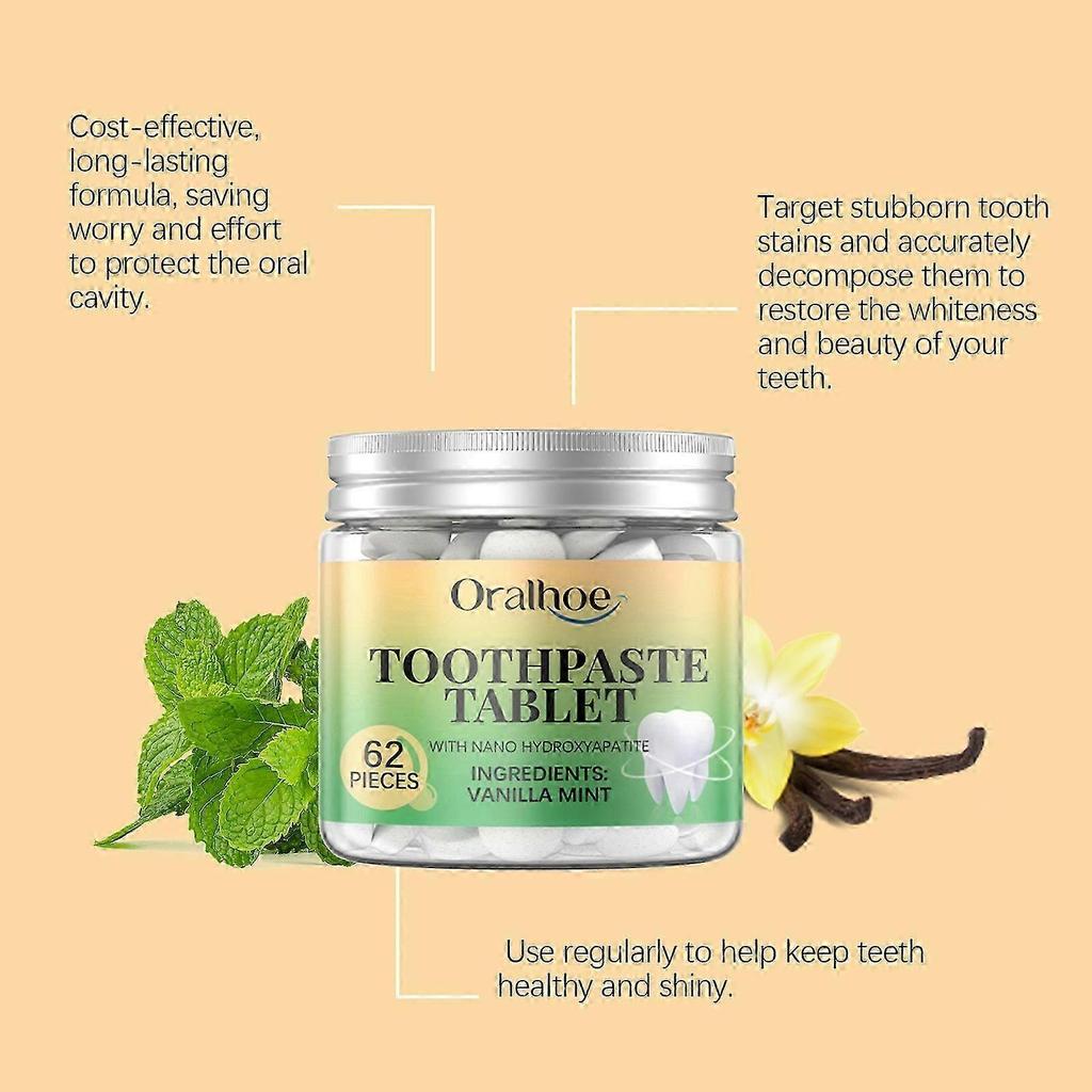 Vanilla Mint Toothpaste Tablets Clean Stains And Care For Mouth And Teeth Fresh Portable Dental Cleaning Tablets