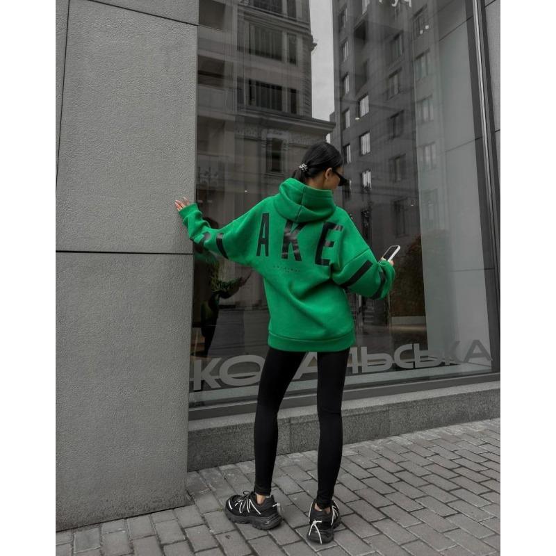 

Свободный женский теплый мягкий свитер с капюшоном и рукавами для женской уличной одежды, принтованный топ в европейском и американском стиле XL