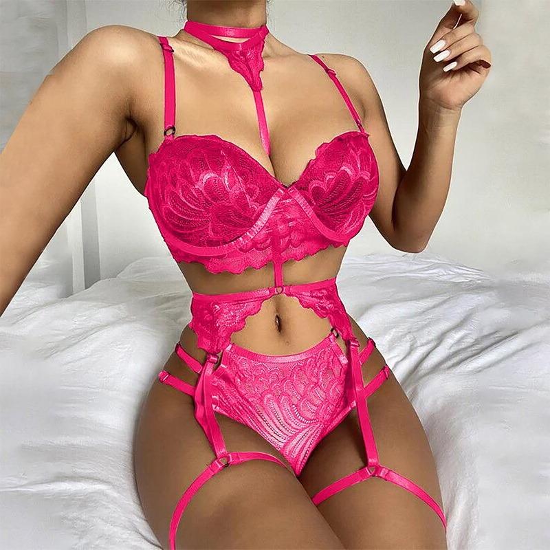 Large Size Sexy Erotica Women Lace With Chest Pad Lingerie
