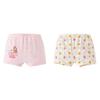 Girls' Pure Cotton Boxer Briefs 2-Pack: Breathable, Cute Cartoon Patterns, Sizes Small & Medium