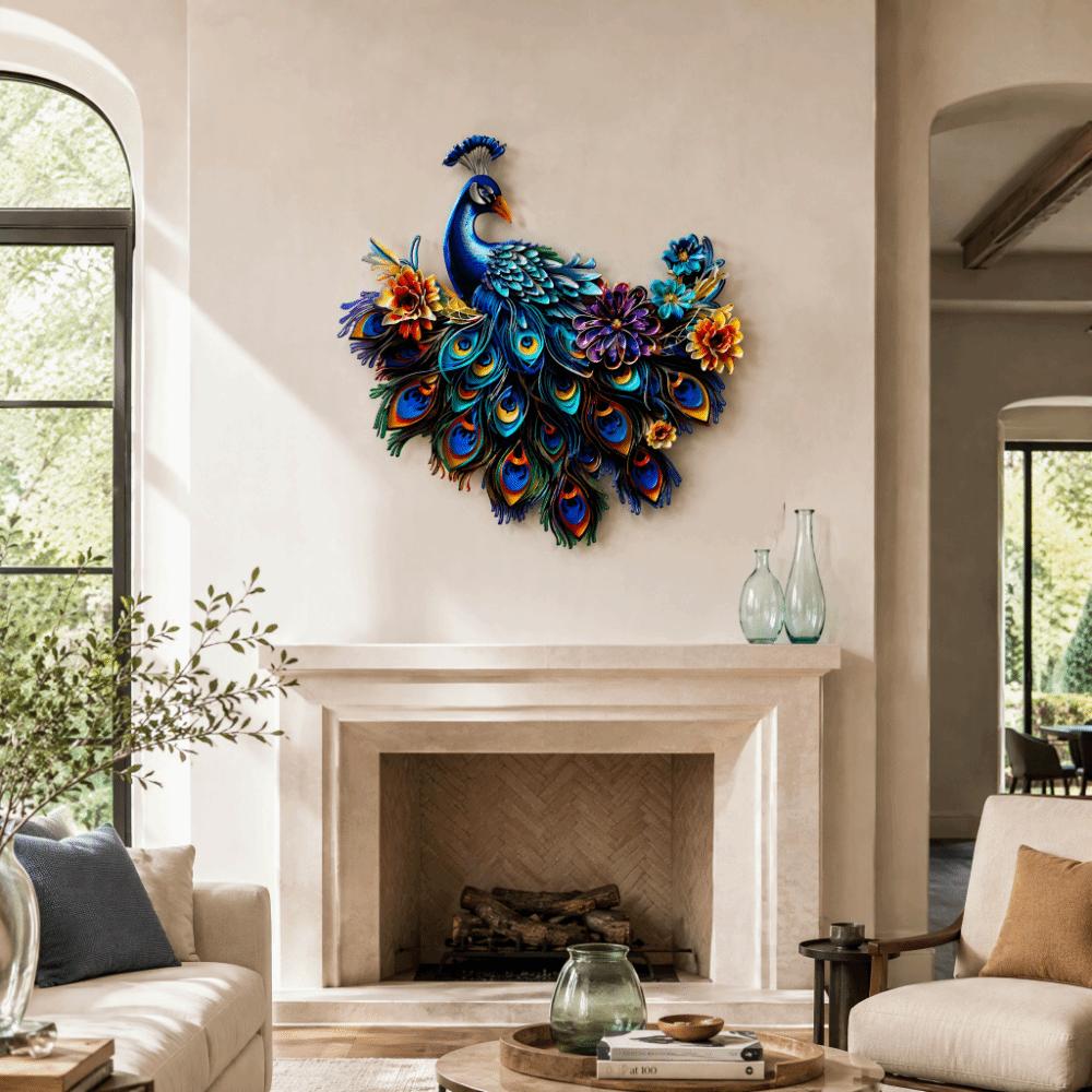 Iron Peacock Wall Art Blue Bird Wall Art Metal Metal Wall Decor Garden Decor