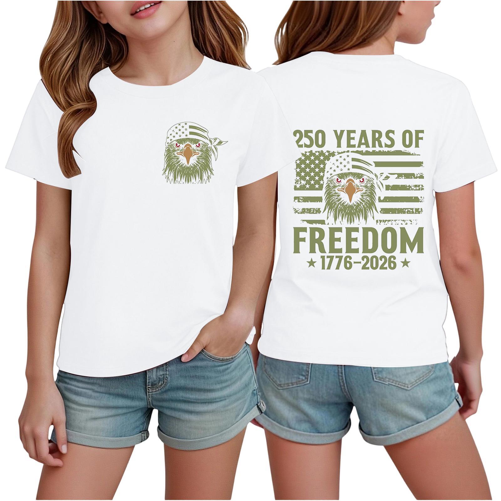 Boys  And Girls  Printed Fashion Casual Short-Sleeve T-Shirts 100 белый