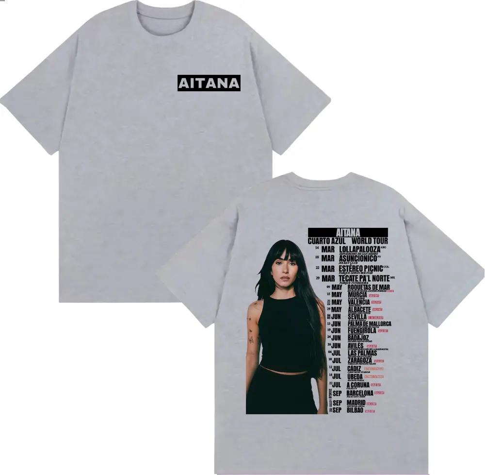 

Aitana Cuarto Azul Wdrld Tour 2026 Tshirts Unisex Women Hip Hop Hipster High Street T Shirt Casual Cotton Short Sleeve Tshirt 4XL