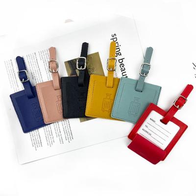 Square Shape PU Luggage Tag Colorful Airplane Suitcase Tag Soft Baggage Name Tags  Travel