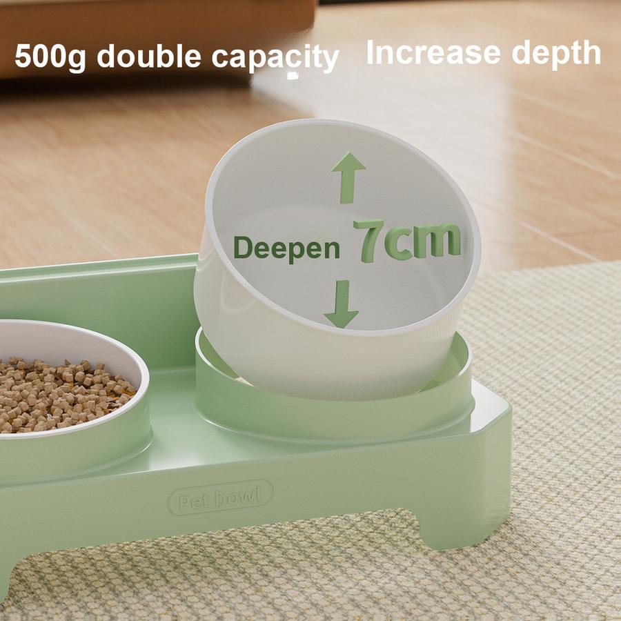 Simple Pet Food and Water Bowl Set Anti-Splash Cat Bowl Dog Bowl for Cats and Pets