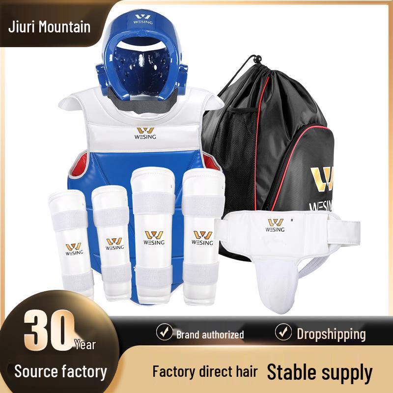 

Комплект из 6 предметов для спарринга тхэквондо Jiurishan - Утолщенное защитное снаряжение для взрослых и детей Size 1