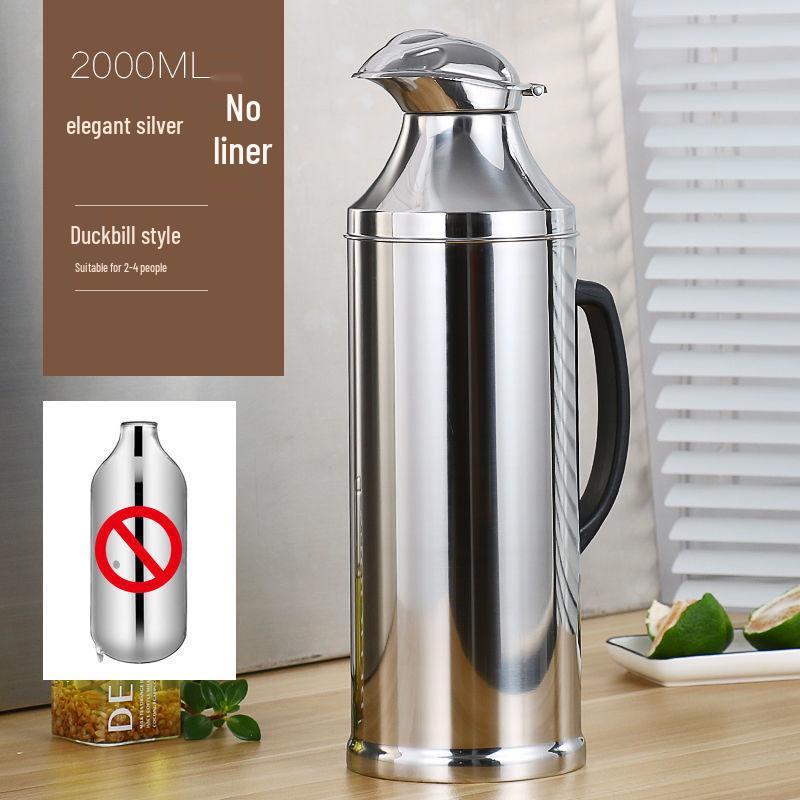 

Large Capacity Stainless Steel Insulated Thermos Kettle Stainless Steel + Silicone Ring + Silicone Plug