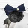 Womens Blue Polyester Bow Tie With Button Or Tie Closure For School Uniforms And Office Wear