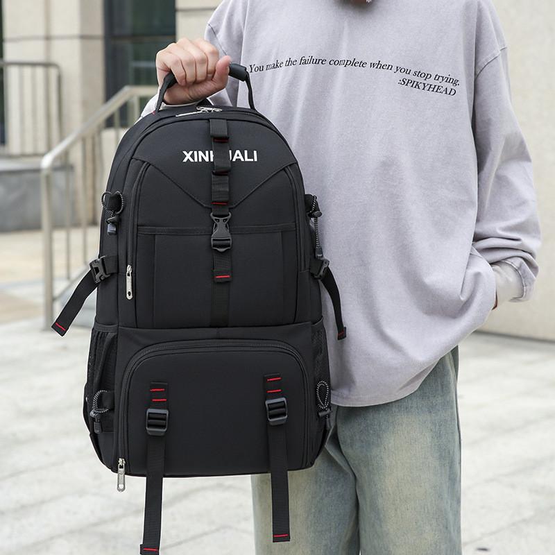 Color Outdoor Solid Large Capacity Zipper Backpack Hiking Travel Bag School Bag