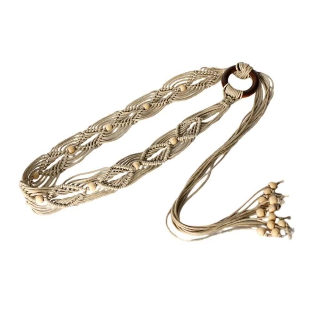 Woven Knot Female Waist Rope Bohemian Style Dress Waistband Fashion Waist Belt  for Women