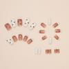 24 Pcs Love Nail Art Advanced Nail Patch French Wearable Nail Removable Nail Patch Short Ballet Nail T-Nail