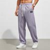 Spring and Autumn Men's Casual Waffle Pants Commuter Straight Versatile Solid Color Straight Pants
